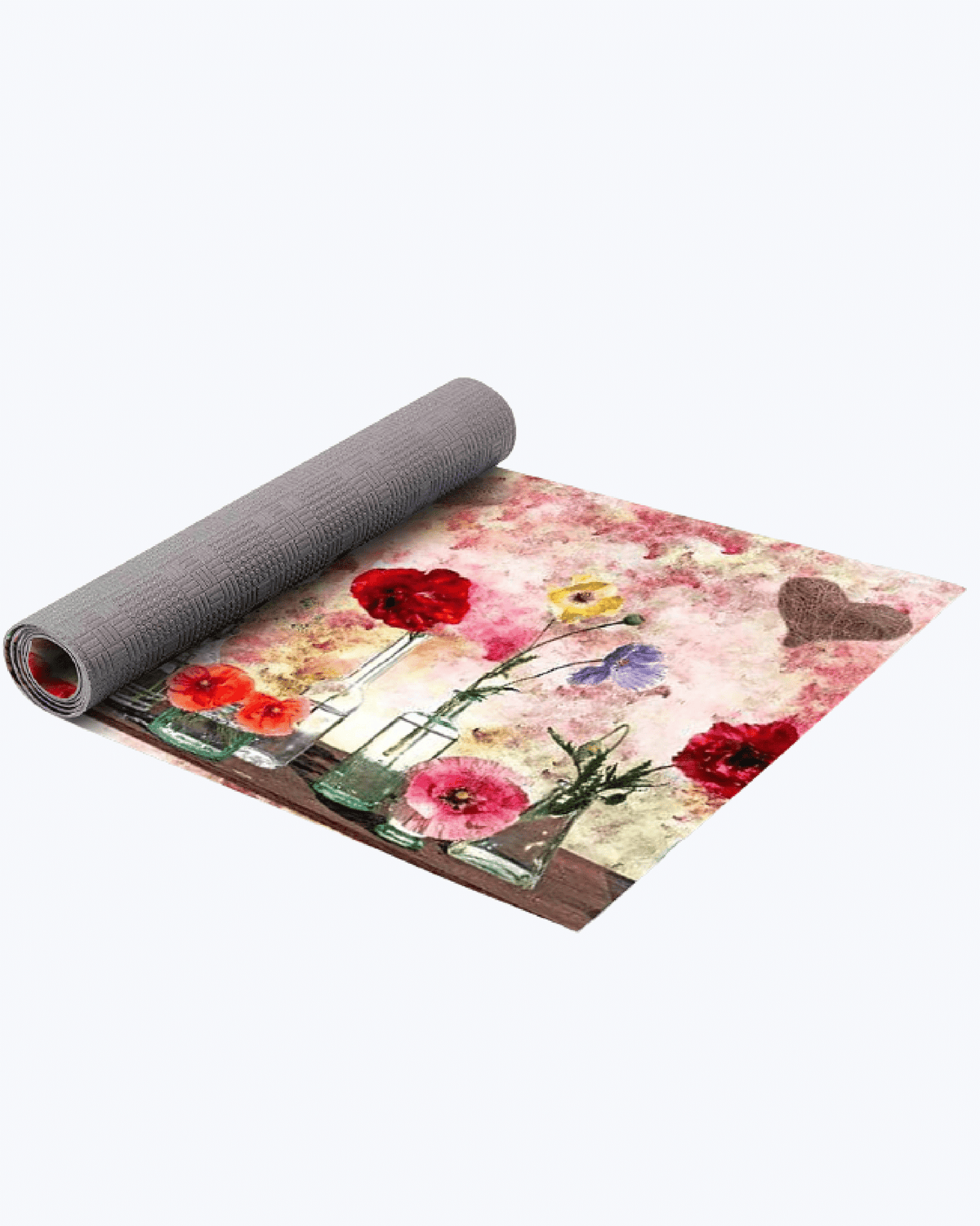 Tappeto Passatoia Antiscivolo e Antimacchia in PVC con Stampa Fiori e Ampolle