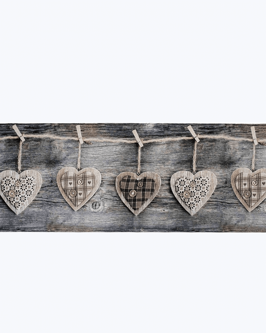 Tappeto Passatoia Antiscivolo e Antimacchia in PVC con Stampa Cuori Appesi 52X500