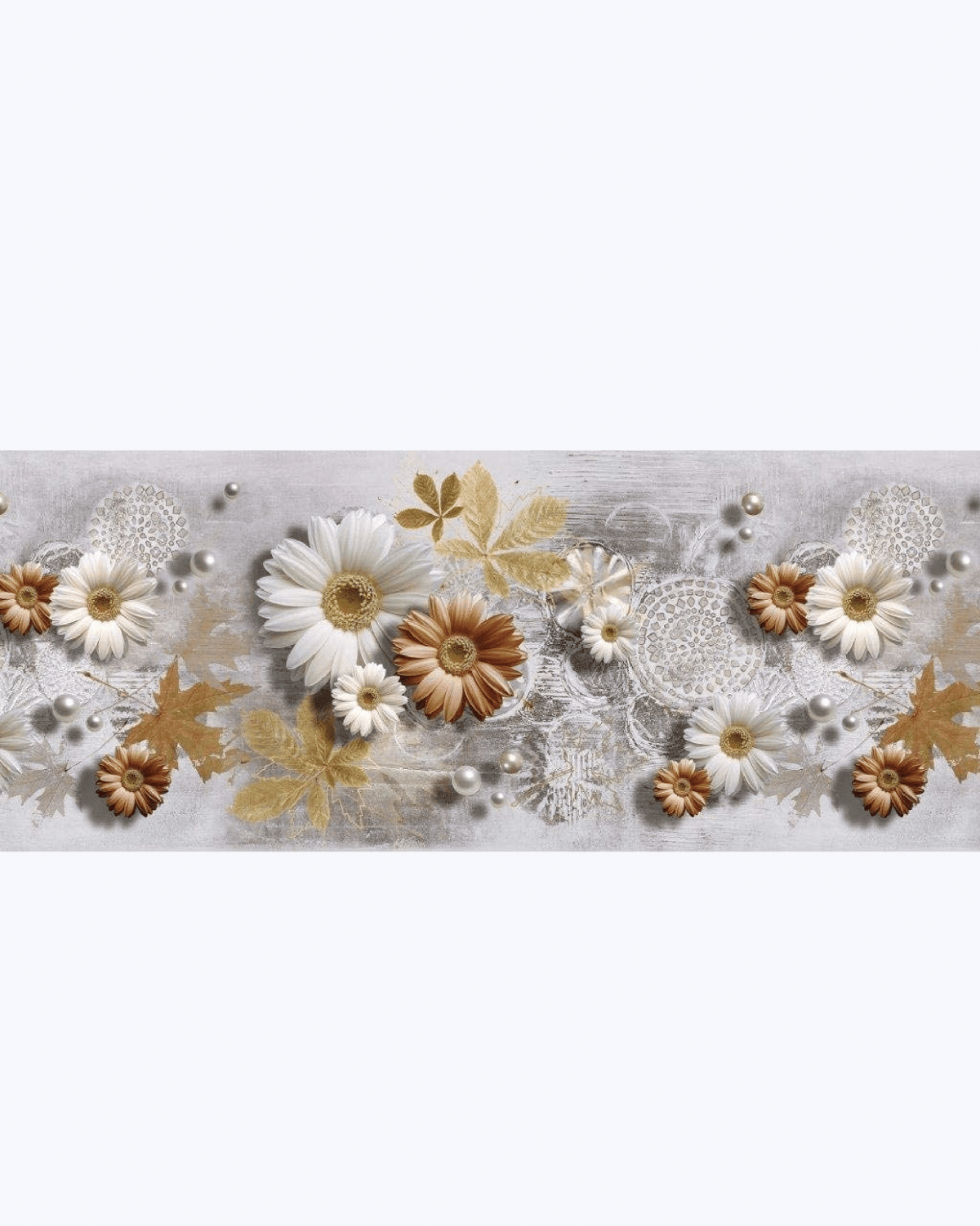 Tappeto Passatoia Antiscivolo e Antimacchia in PVC con Stampa Margherite 52X500