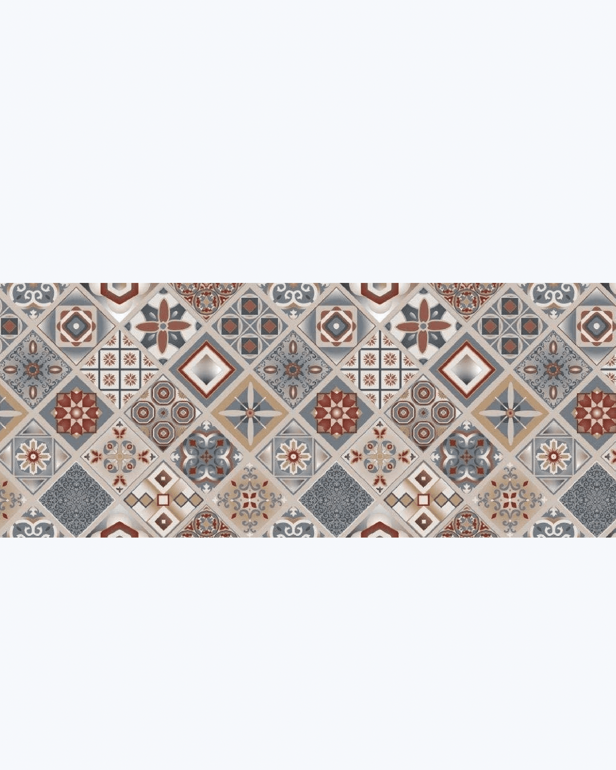 Tappeto Passatoia Antiscivolo e Antimacchia in PVC Stampa Piastrelle 52X500