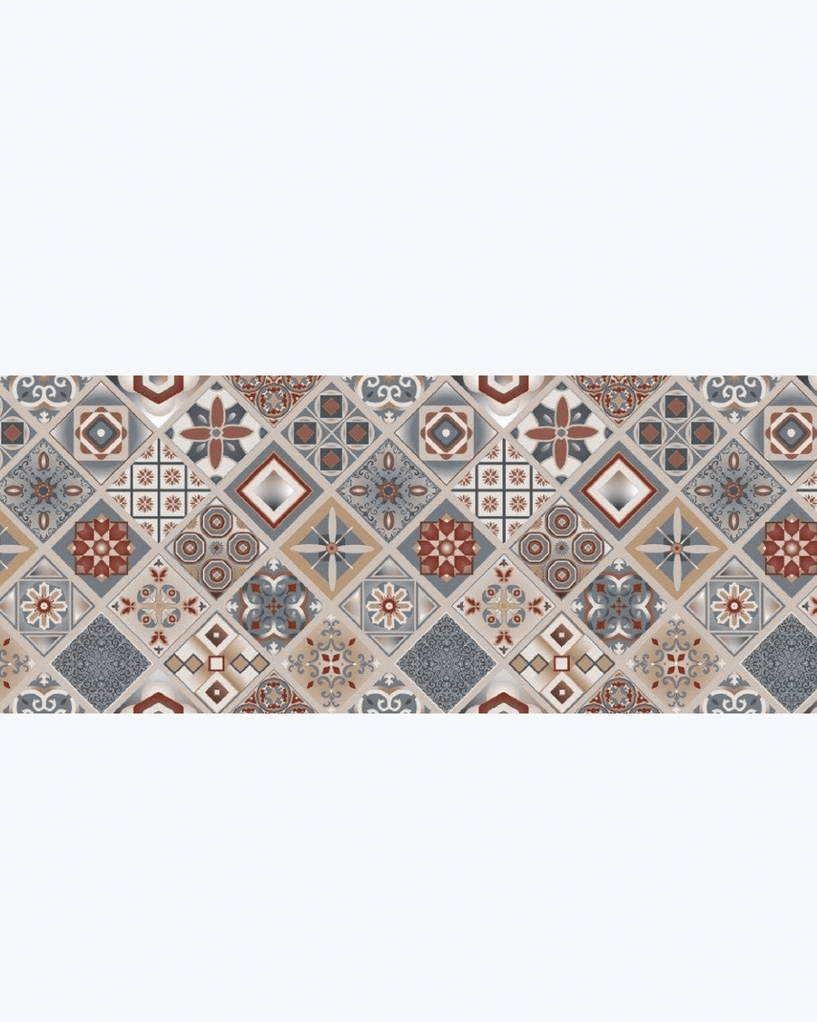 Tappeto Passatoia Antiscivolo e Antimacchia in PVC Stampa Piastrelle 52X500