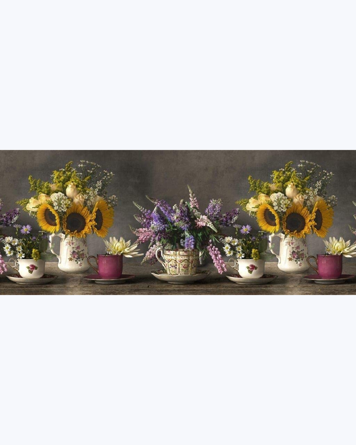 Tappeto Passatoia Antiscivolo e Antimacchia in PVC con Stampa Fiori di Lavanda Fiori In Vaso
