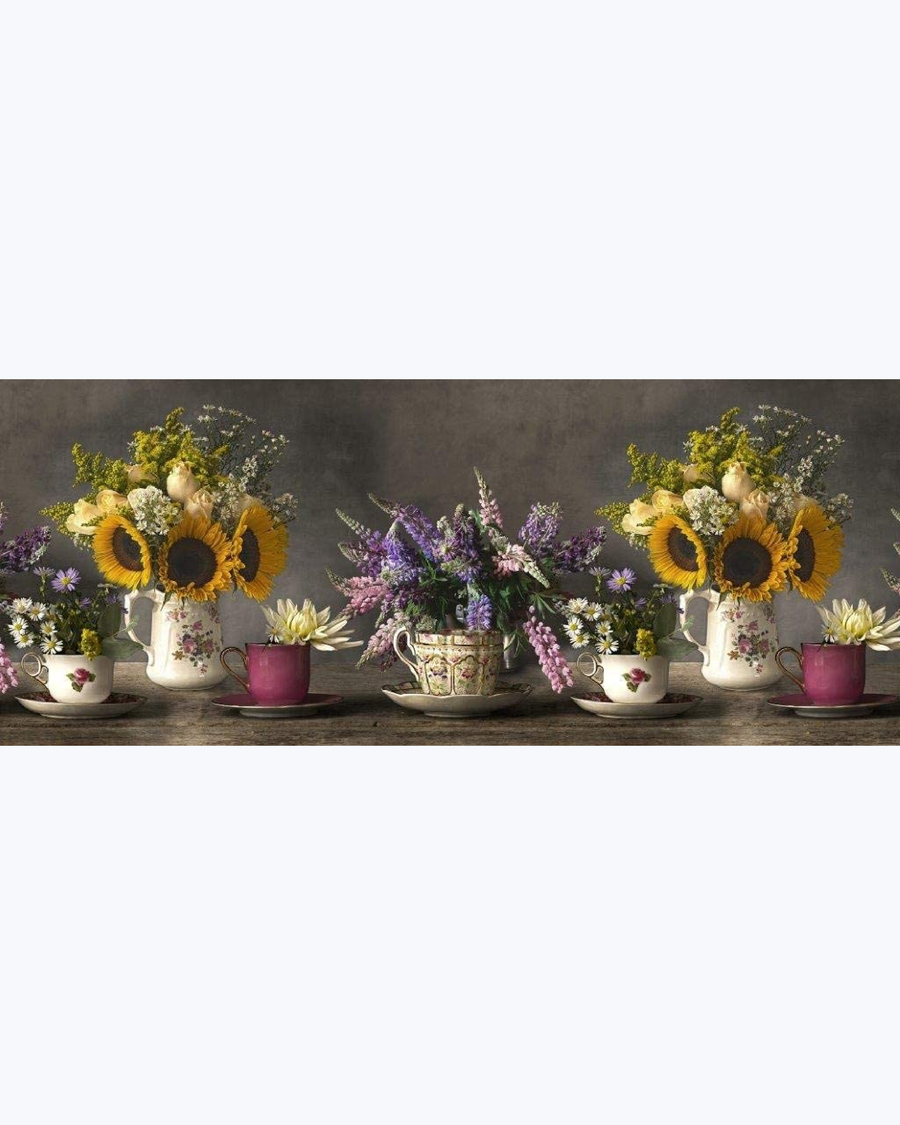 Tappeto Passatoia Antiscivolo e Antimacchia in PVC con Stampa Fiori di Lavanda Fiori In Vaso