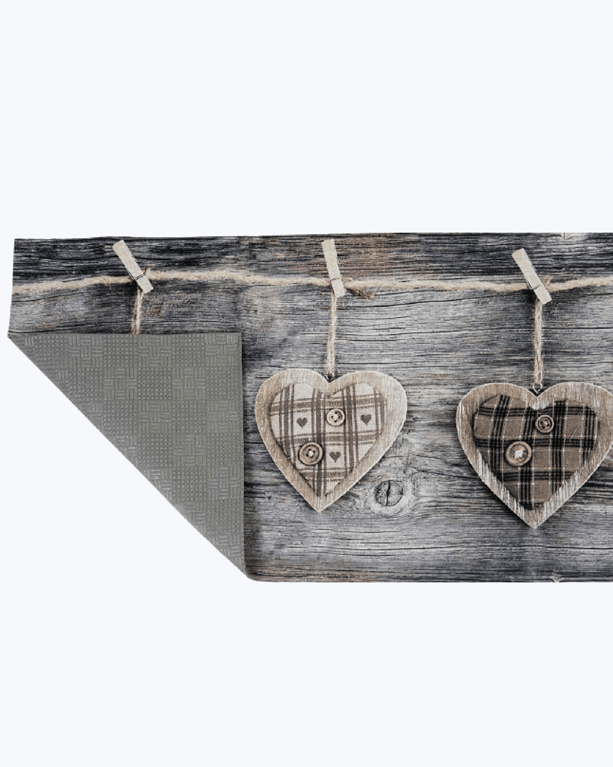 Tappeto Passatoia Antiscivolo e Antimacchia in PVC con Stampa Cuori Appesi