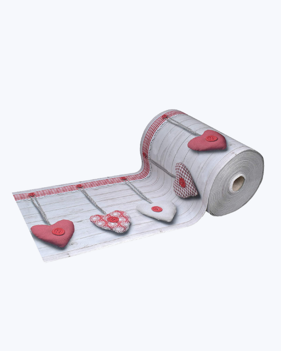 Tappeto Passatoia Antiscivolo e Antimacchia in PVC Stampa Cuori Appesi