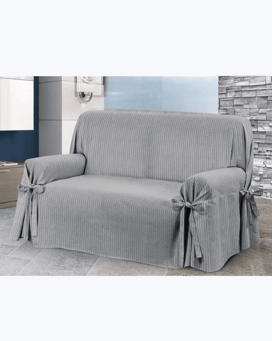 Copripoltrona / Copridivano con Lacci in Cotone | Motivo a Righe