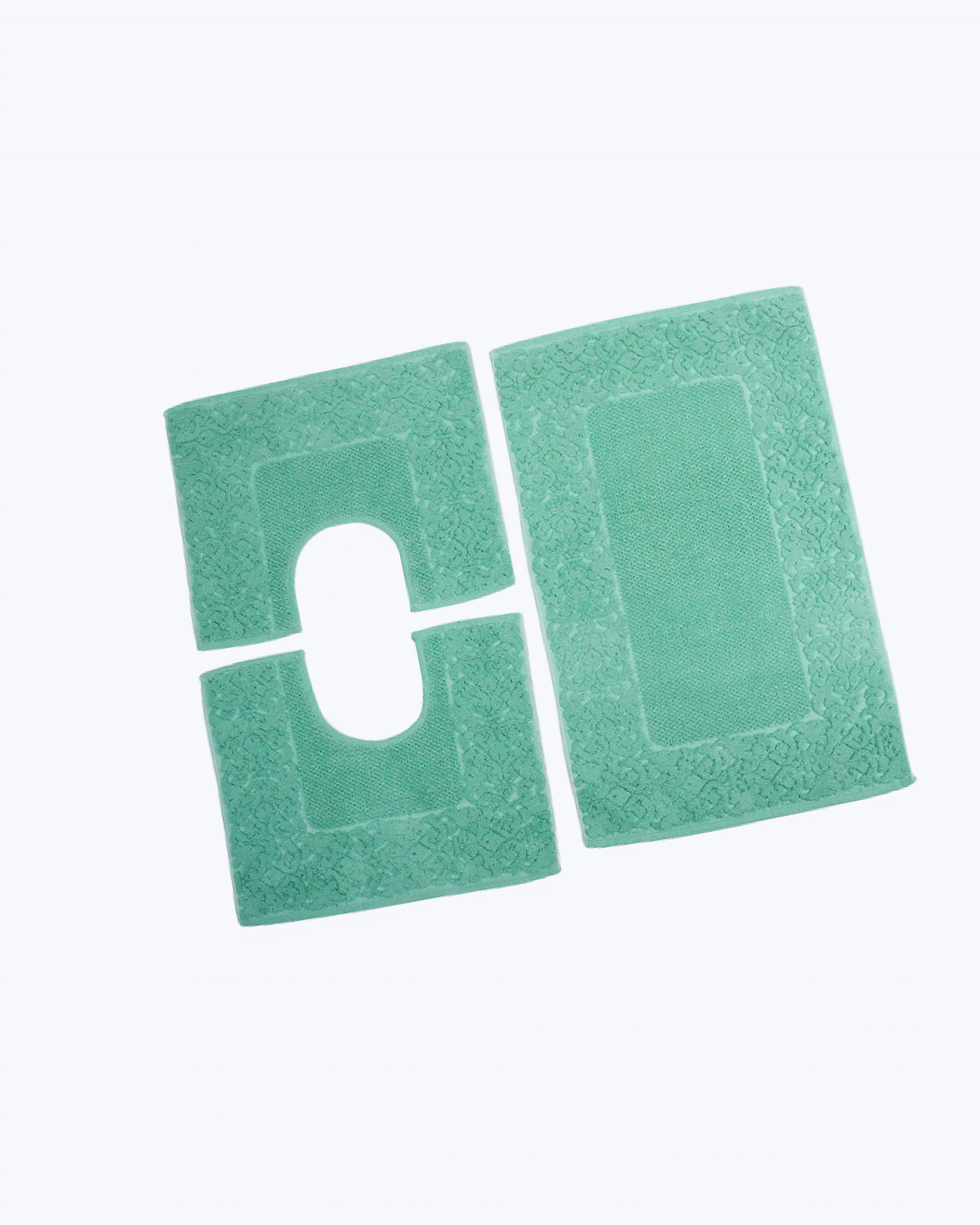 Tappeto Da Bagno 3 Pezzi Camelia Di Prati Di Casa | Polipropilene Con Fondo Antiscivolo | Made In Italy | Colore Verde Abstract - Foto 2