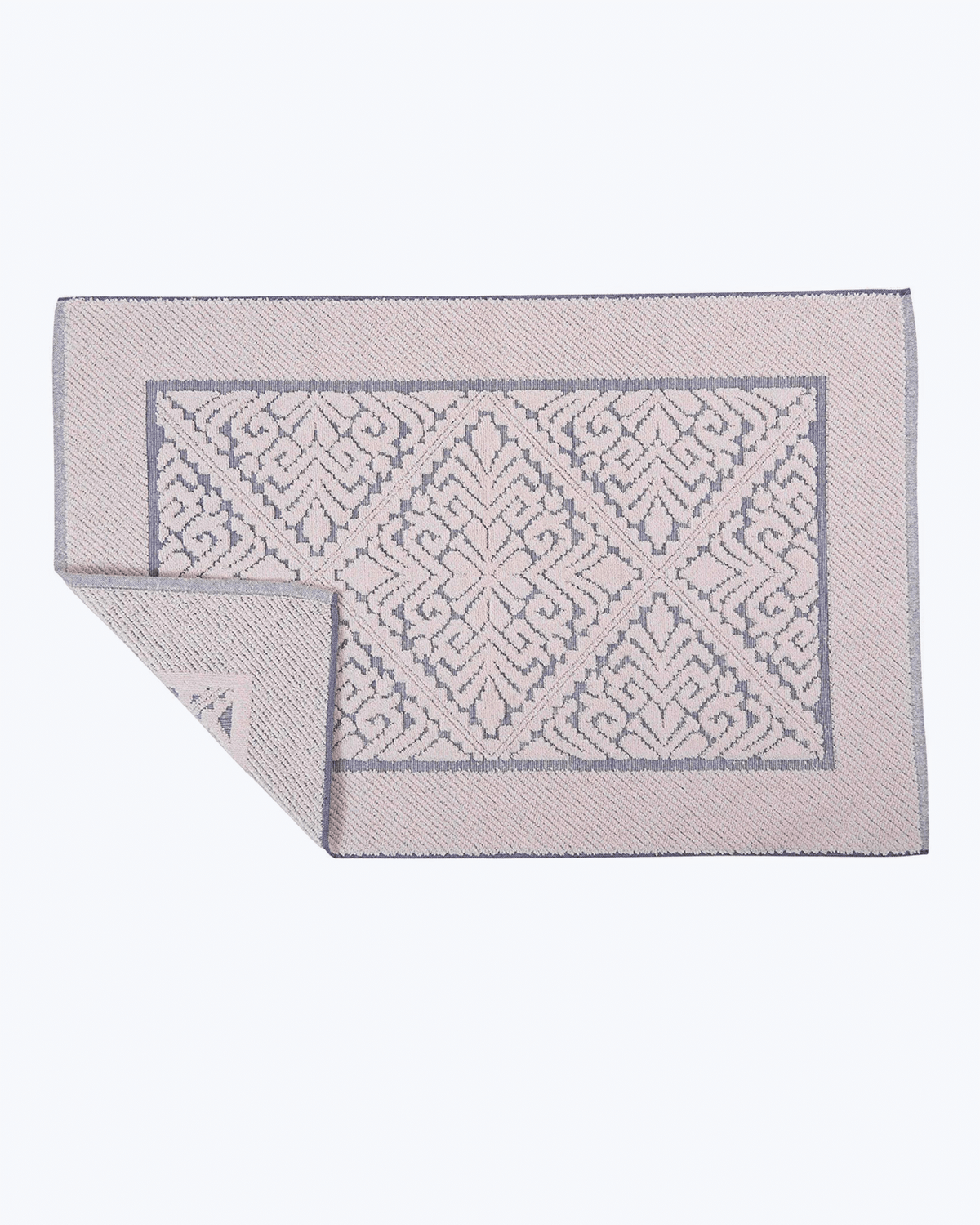 Tappeto Bagno in Cotone Assorbente | Decorazione Geometrica Blu