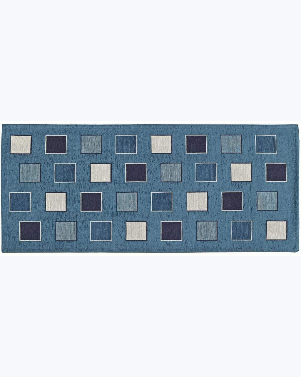 Tappeto Cucina Antimacchia e Antiscivolo | Fantasia a Quadri Denim