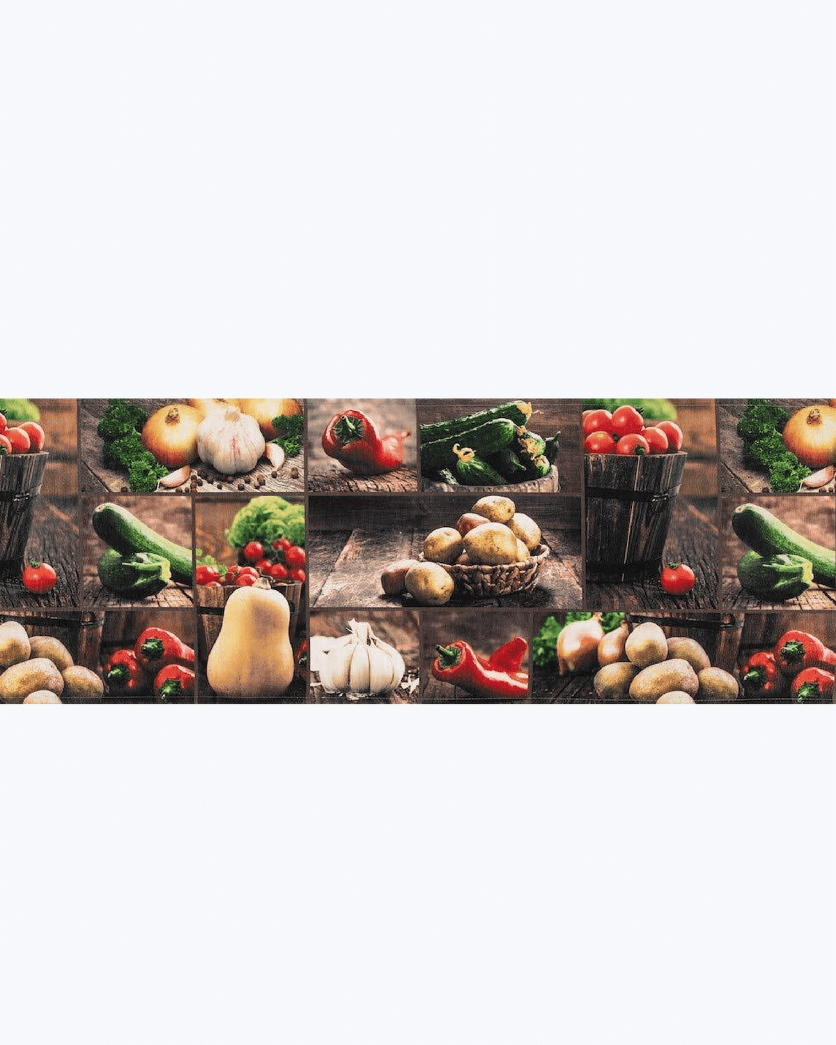 Tappeto Cucina Antiscivolo Lavabile Made in Italy - Fantasie colorate Verdure Dell'orto