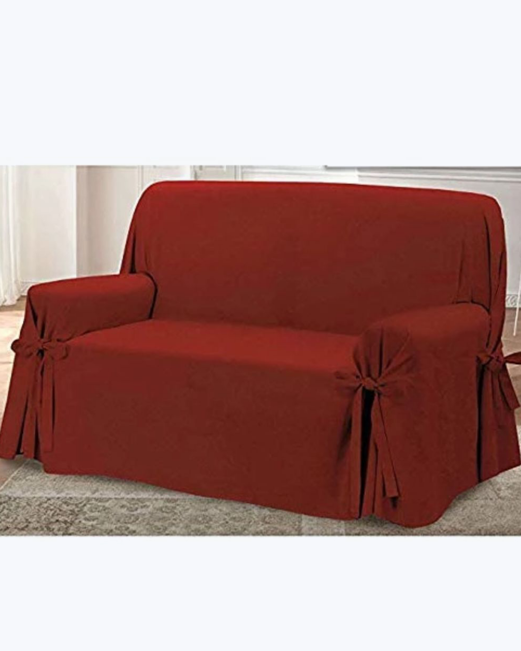 Copripoltrona / Copridivano con Lacci in Cotone | Prezioso Bordeaux