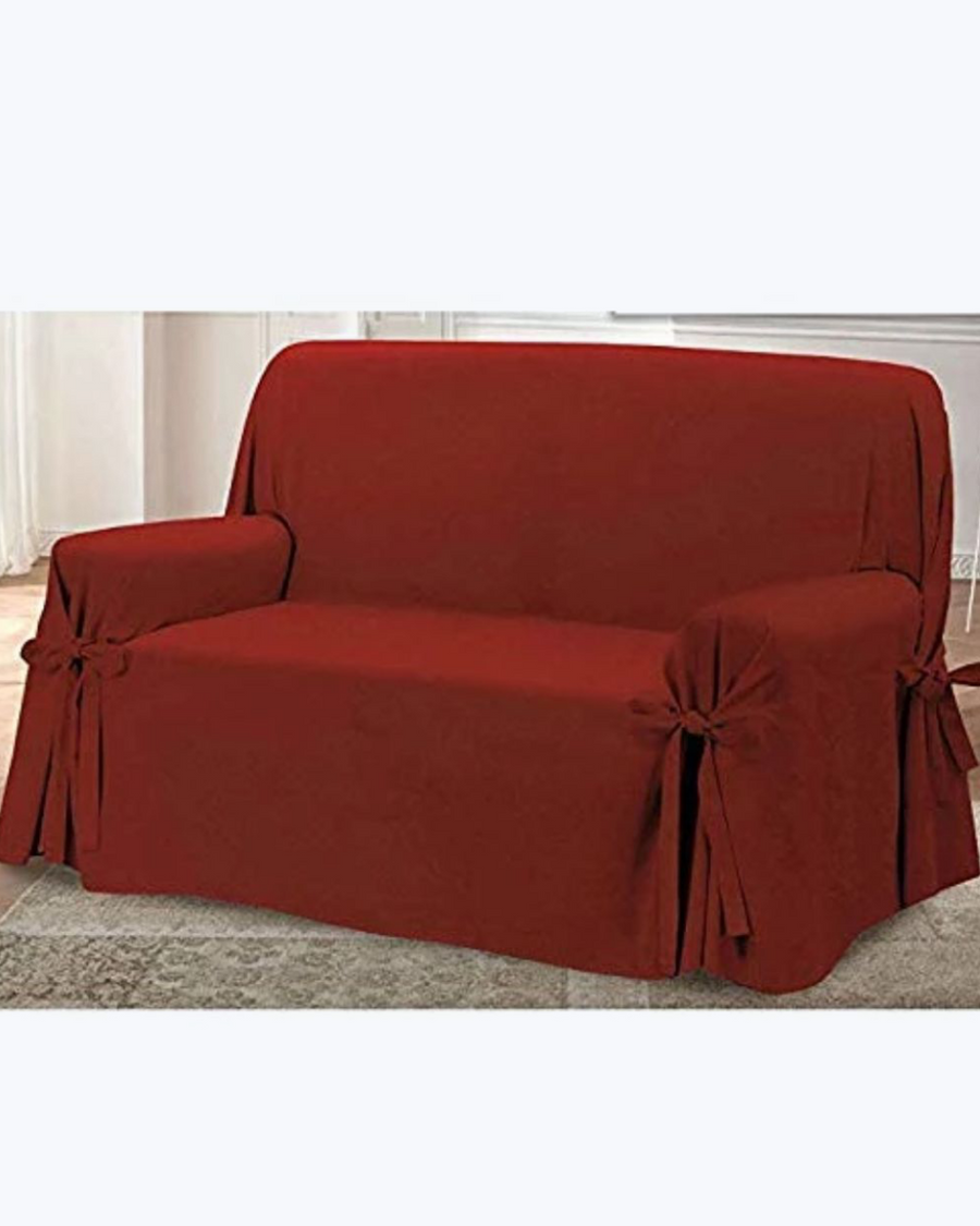 Copripoltrona / Copridivano con Lacci in Cotone | Prezioso Bordeaux