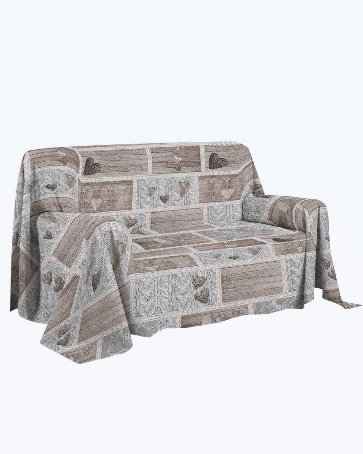 Telo Arredo Copritutto in Cotone Fantasia Shabby Chic - Telo Copridivano Beige