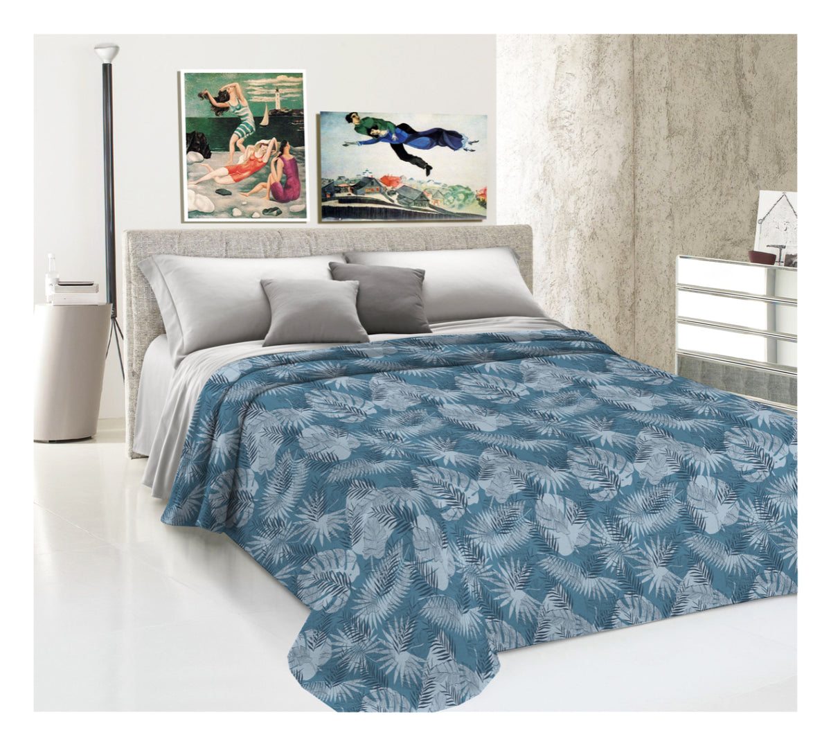 Lenzuolo Copriletto Estivo in Cotone Piquet - Fantasia Tropicale