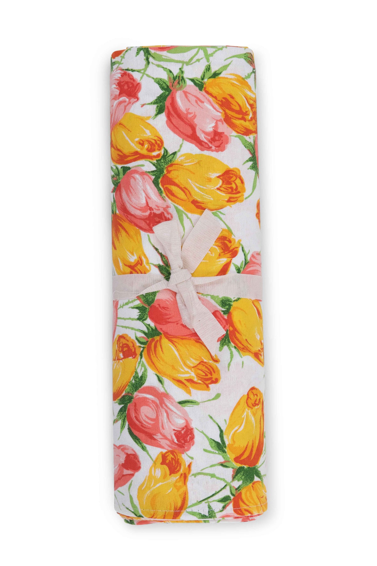 Telo Arredo Copritutto in Cotone Fantasia Tulipani - Perfetto come Copriletto o Copridivano Tulipani