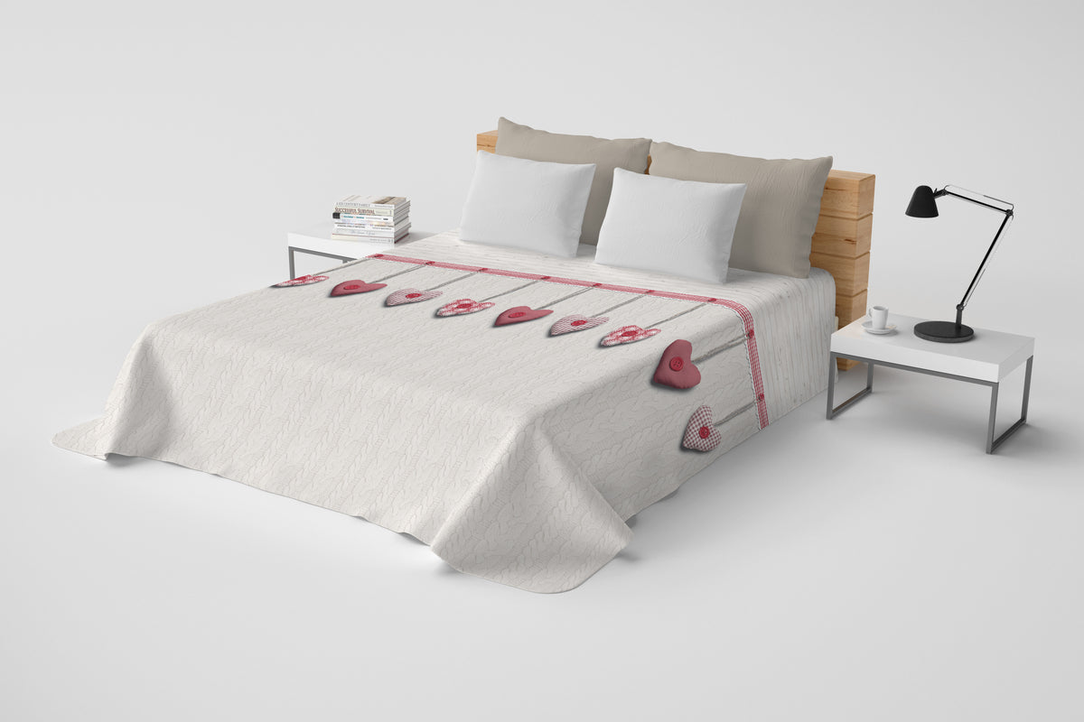 Lenzuolo Copriletto Estivo Cotone Piquet - Cuori Appesi