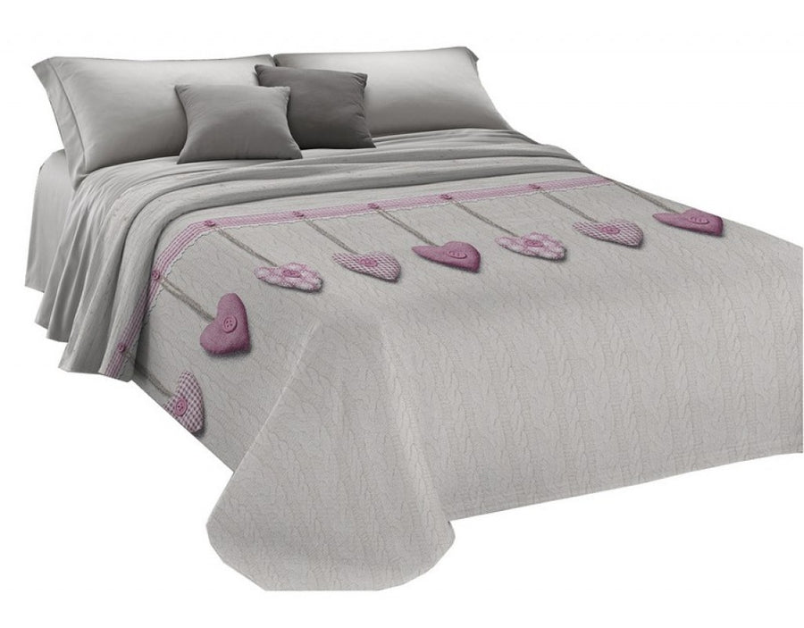 Lenzuolo Copriletto Estivo Cotone Piquet - Cuori Appesi